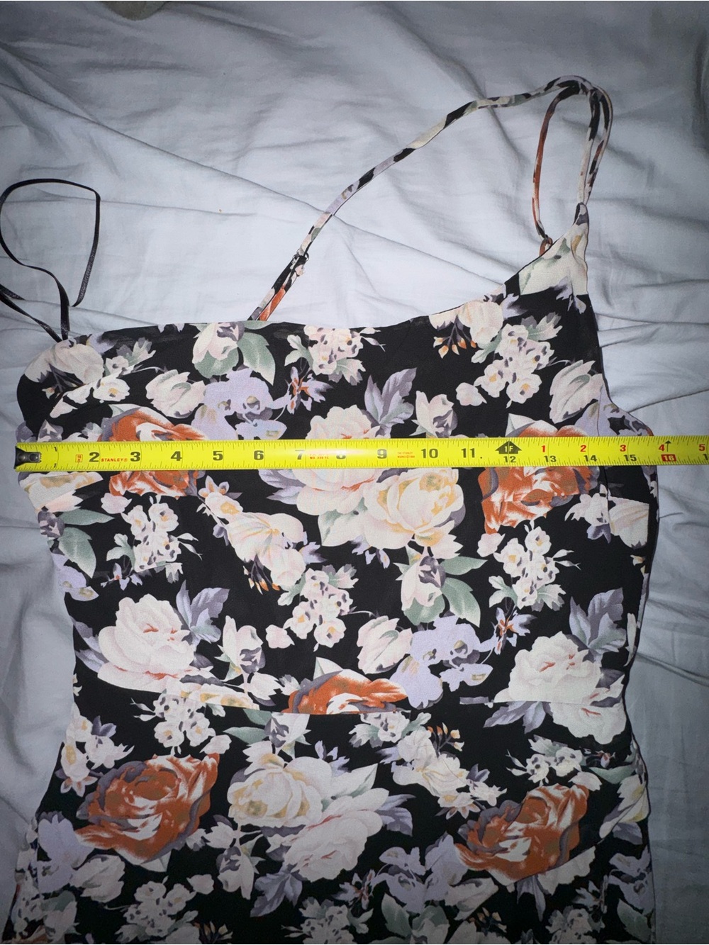 ASTR The Label Emmylou One Shoulder Black and Floral Midi Dress | Size M - Picture 10 of 10